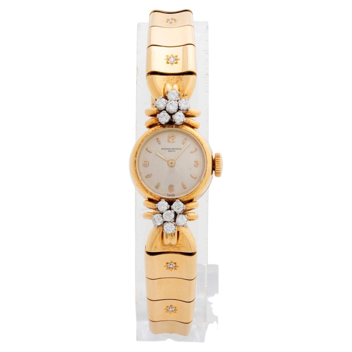 Orologio da cocktail da donna Vacheron Constantin, oro giallo 18 carati, 6 diamanti, 1960