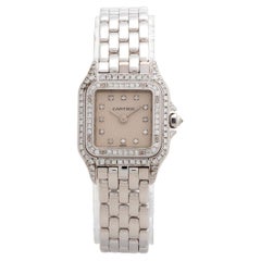 Cartier ladies Panthere, ref 1660, 22mm 18ct white gold case, diamond dial, 1990
