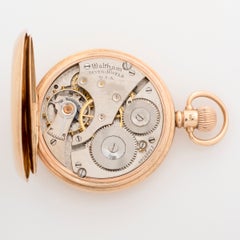 Waltham USA full hunter pocket watch, 9ct yellow gold, 7 jewel, 92g, c1926