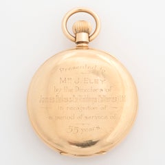 JW Benson (London) Taschenuhr, 9 Karat Gelbgold, 15 Steine, Gewicht 84 g, um 1948