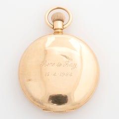 JW Benson London Taschenuhr, Gehäuse aus 9-Karat-Gelbgold, 15 Steine, Gewicht 72 g, um 1950