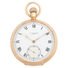 JW Benson London Taschenuhr, Gehäuse aus 9-Karat-Gelbgold, 15 Steine, Gewicht 72 g, um 1950