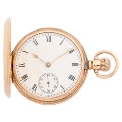 Waltham (USA) pocket watch, ALD Dennison (UK) 9ct yellow gold case, 92g, c1952