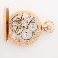 Waltham (USA) pocket watch, ALD Dennison (UK) 9ct yellow gold case, 92g, c1952
