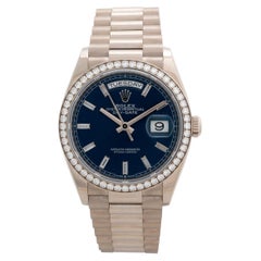 Rolex Day Date 118249RBR. 18ct White Gold, Factory Set Diamonds, Blue Ombre Dial