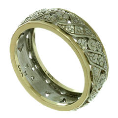 Two-Tone Gold Filigree Band Ring