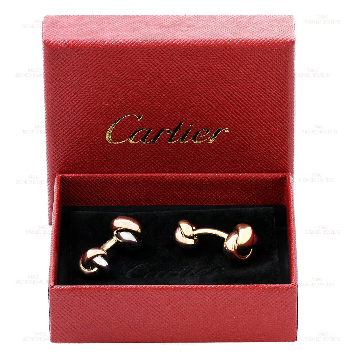 Cartier Trinity TriGold Classic Knot Cufflinks For Sale at 1stDibs vintage cartier cufflinks