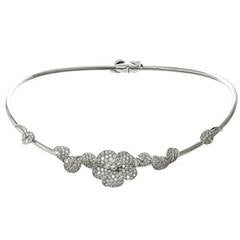 Van Cleef & Arpels Cultured Pearl Diamond Gold Flower Collar Necklace 9