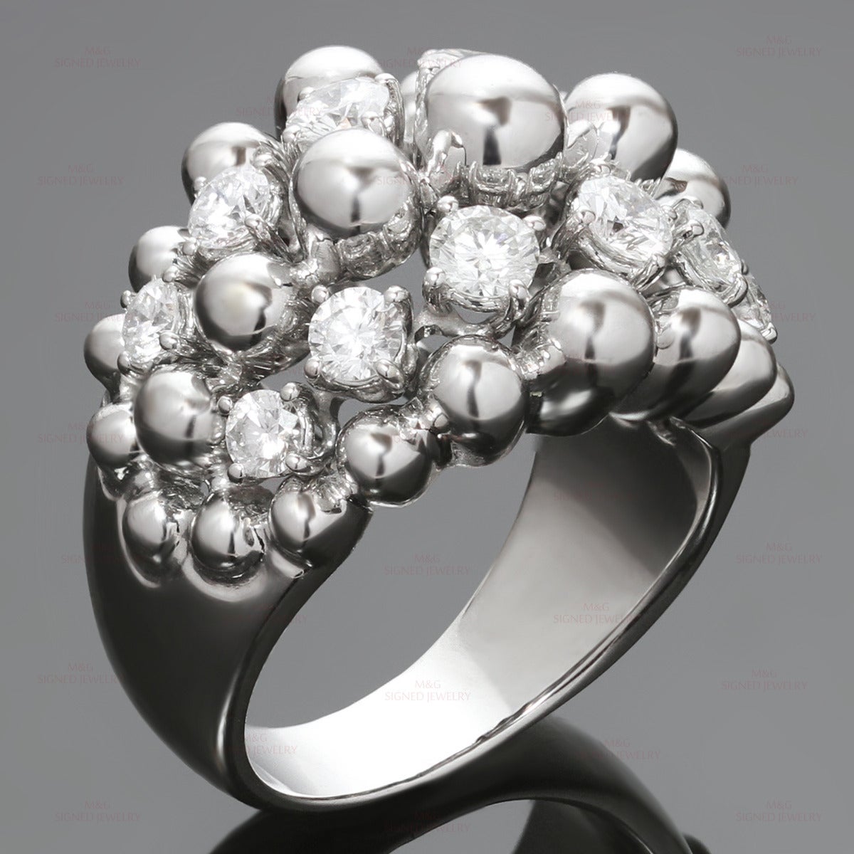 Boucheron Diamond Gold Dome Cluster Ring 4