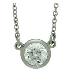 Tiffany & Co. Elsa Peretti Solitaire Diamond Platinum Necklace