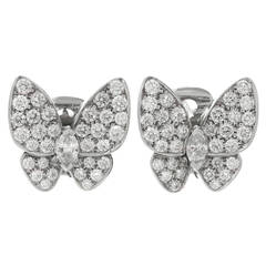Van Cleef & Arpels Diamond Gold Butterfly Earrings 6