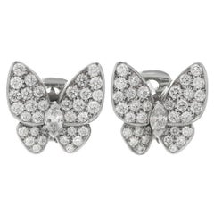 Van Cleef & Arpels Diamond Gold Butterfly Earrings