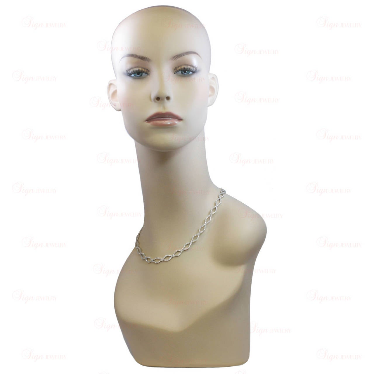 Brilliant Cut Diamond Marquise Link Gold Evening Necklace For Sale