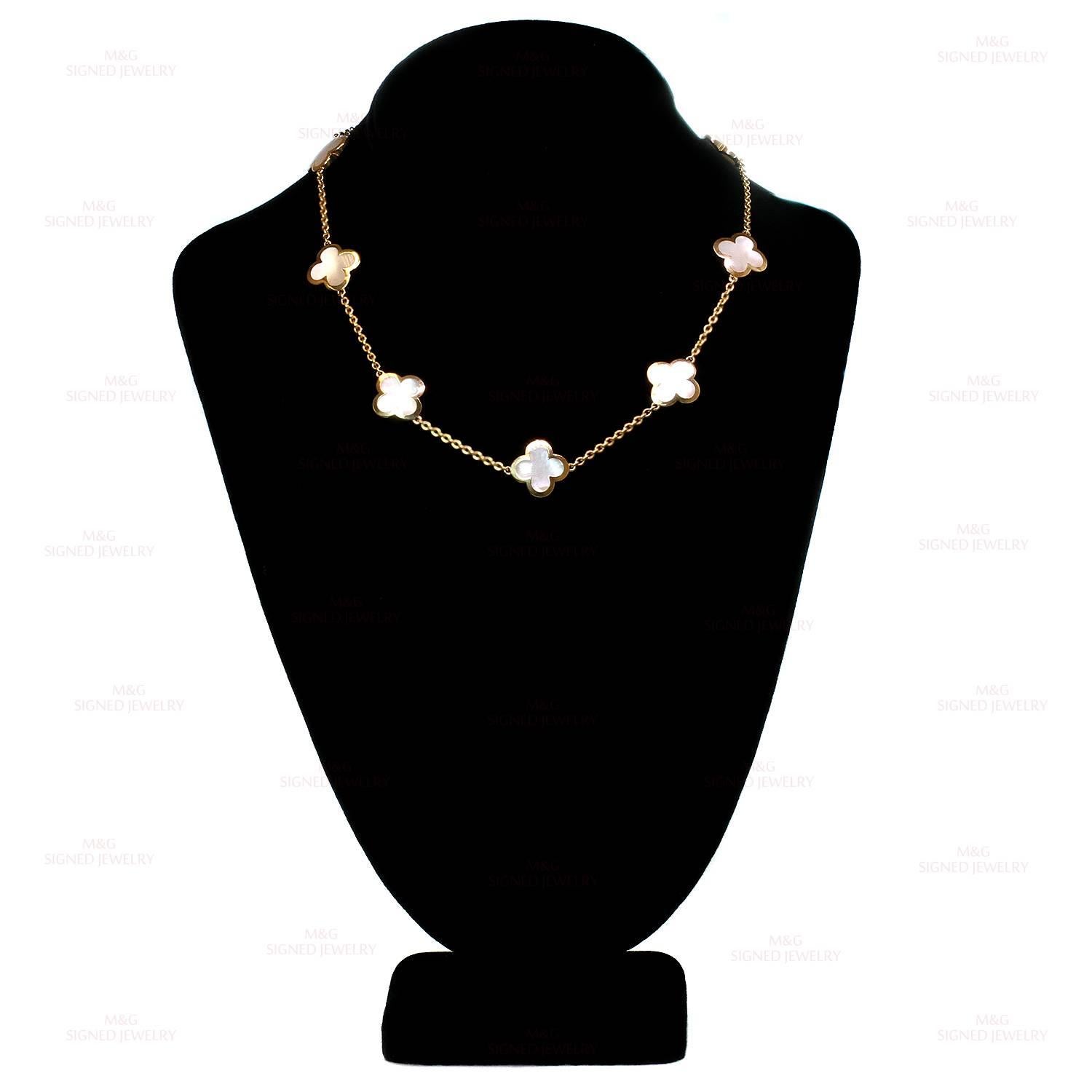 Women's Van Cleef & Arpels Pure Alhambra Mother-of-Pearl Gold 9 Motif Necklace