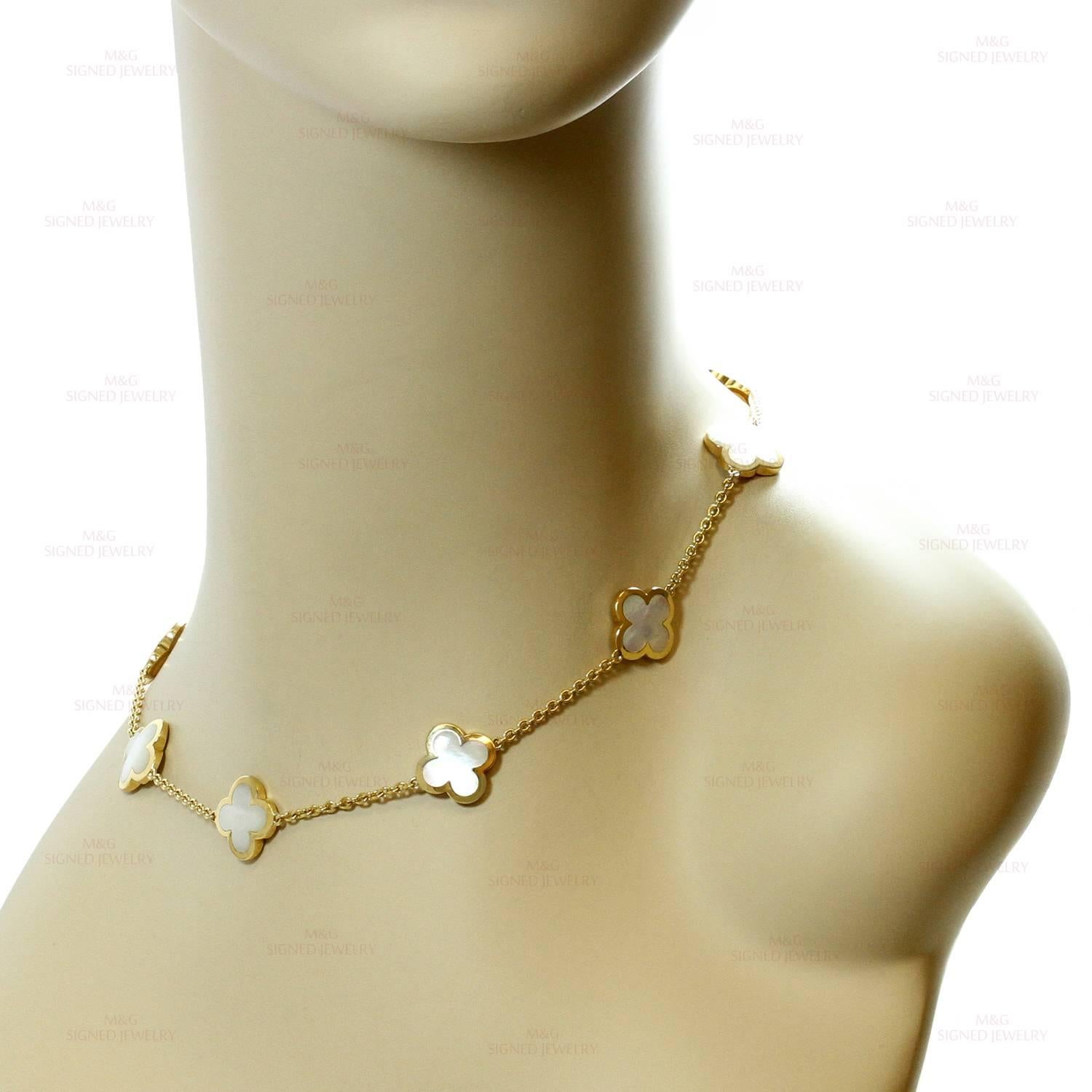 Van Cleef & Arpels Pure Alhambra Mother-of-Pearl Gold 9 Motif Necklace 1