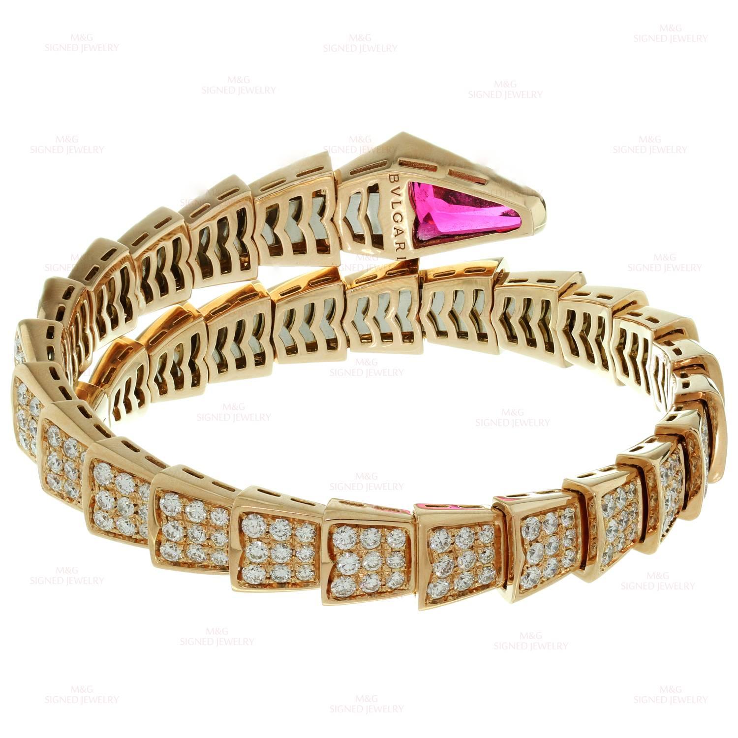 Bulgari Serpenti Rubellite Diamond Gold Bracelet 1