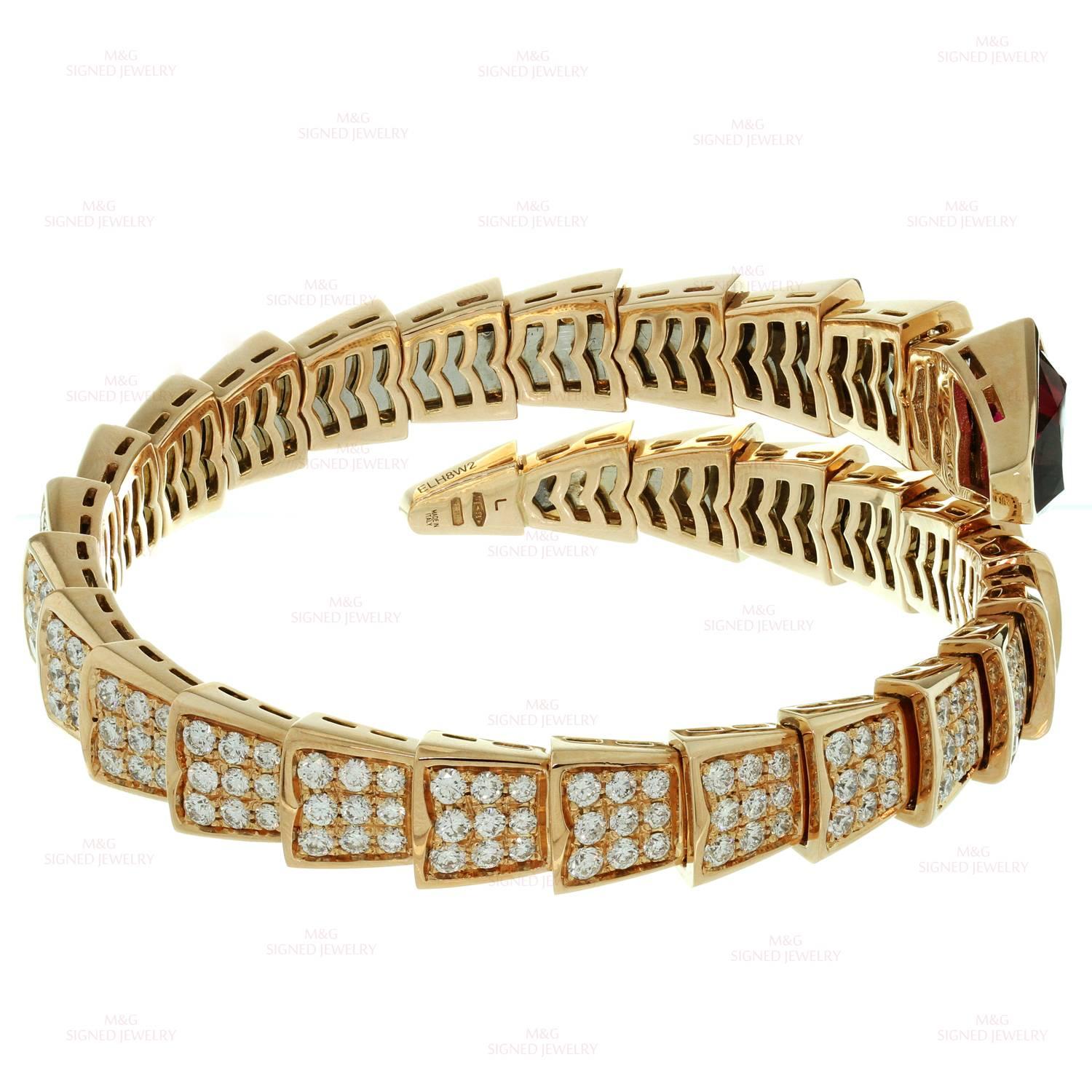 Bulgari Serpenti Rubellite Diamond Gold Bracelet 2