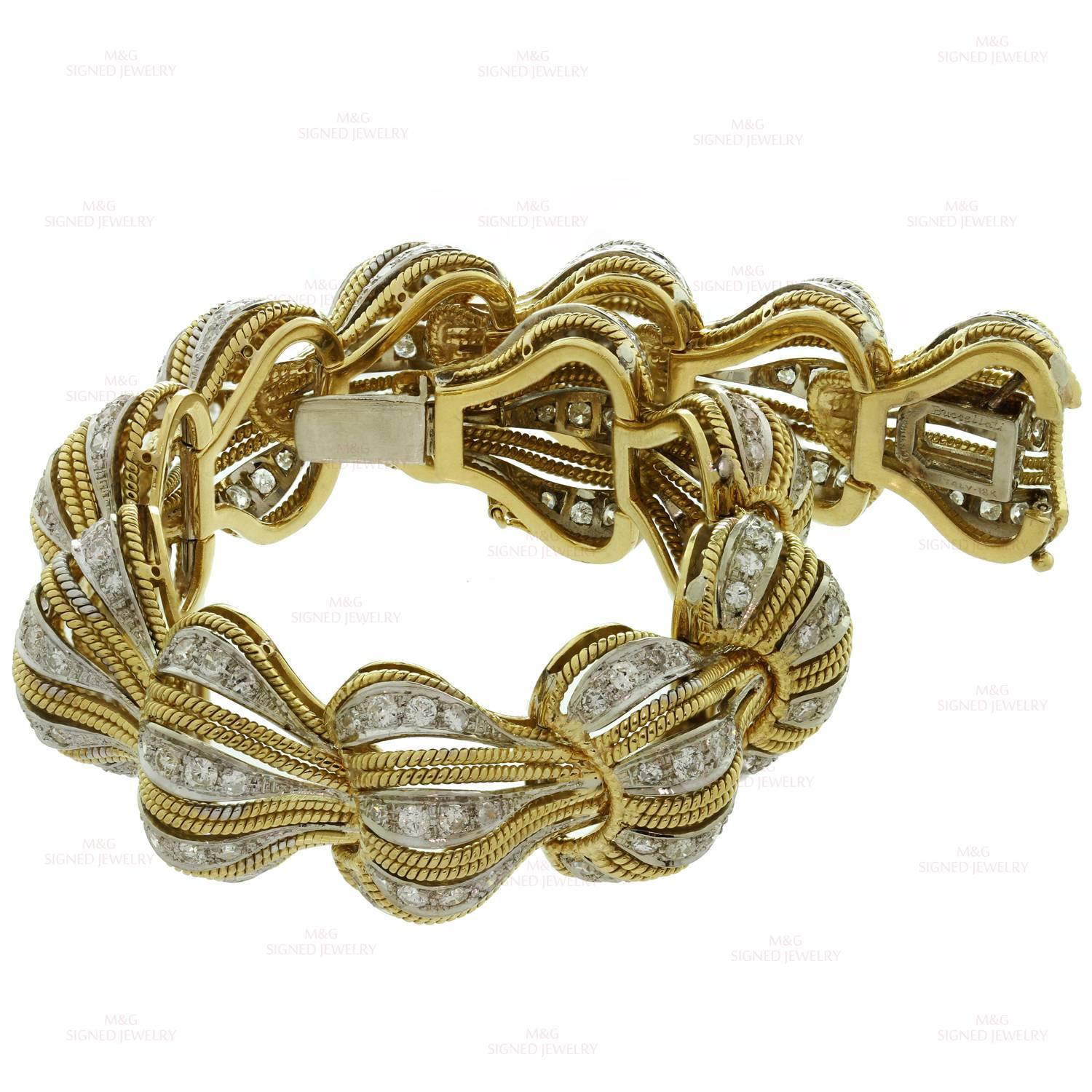 Buccellati Diamond Two Color Gold Link Bracelet 1