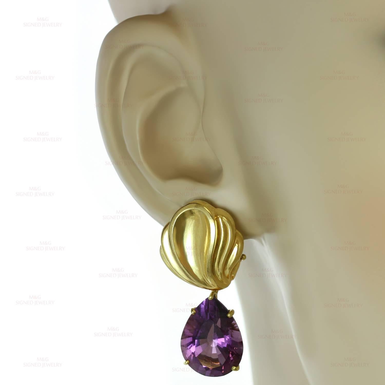 Tiffany & Co. Paloma Picasso Diamond Gemstone Gold Pendant Earrings 1