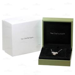 Van Cleef & Arpels Socrate Diamond Gold Three-Flower Pendant Necklace