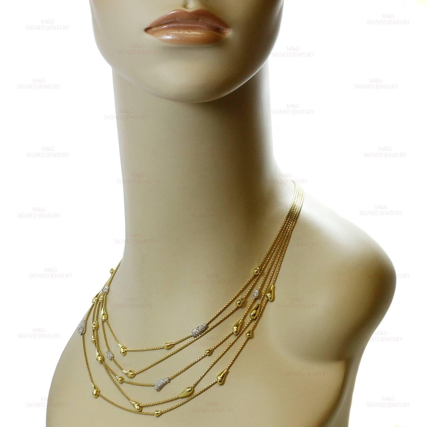 Women's H.Stern Drops Diamond Gold Necklace and Earrings Set