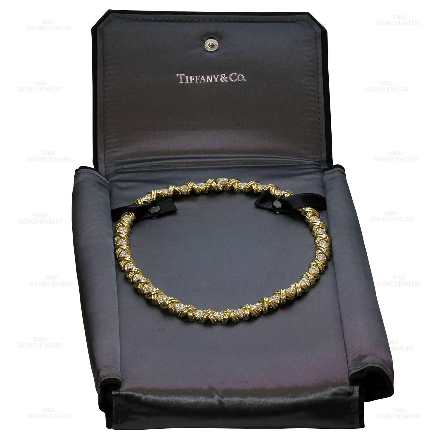 tiffany diamond x necklace