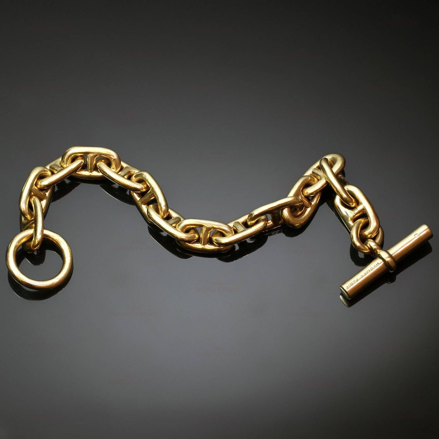 Hermes Chaîne d'Ancre Gold Large Link Toogle Bracelet at 1stdibs