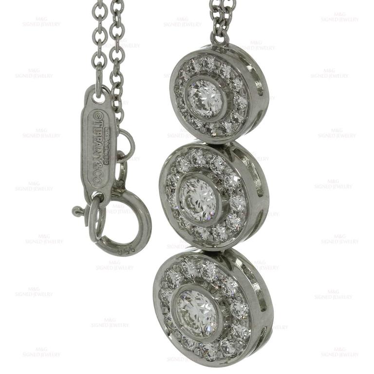 Tiffany and Co. Circlet Diamond Platinum Pendant Necklace For Sale at ...