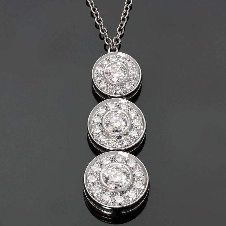 Tiffany and Co. Circlet Diamond Platinum Pendant Necklace For Sale at ...