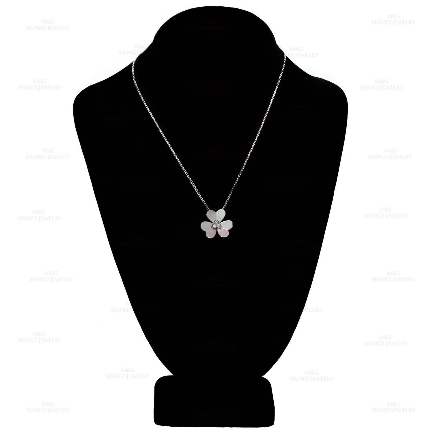 Women's Van Cleef & Arpels Frivole Diamond Gold Pendant Necklace