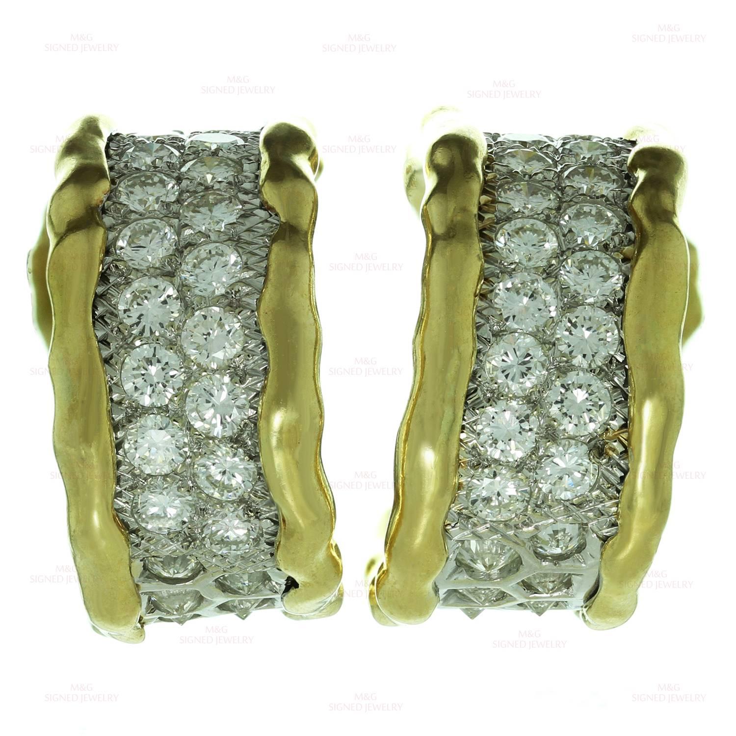Van Cleef & Arpels Diamond Gold Wrap Earrings In Excellent Condition In New York, NY