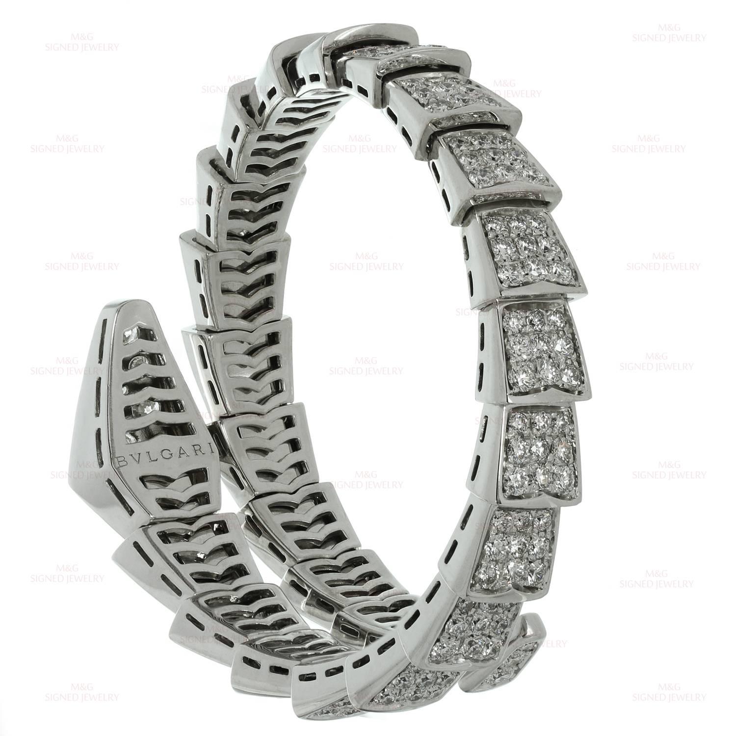 Women's Bulgari Serpenti Pave Diamond Gold Bracelet