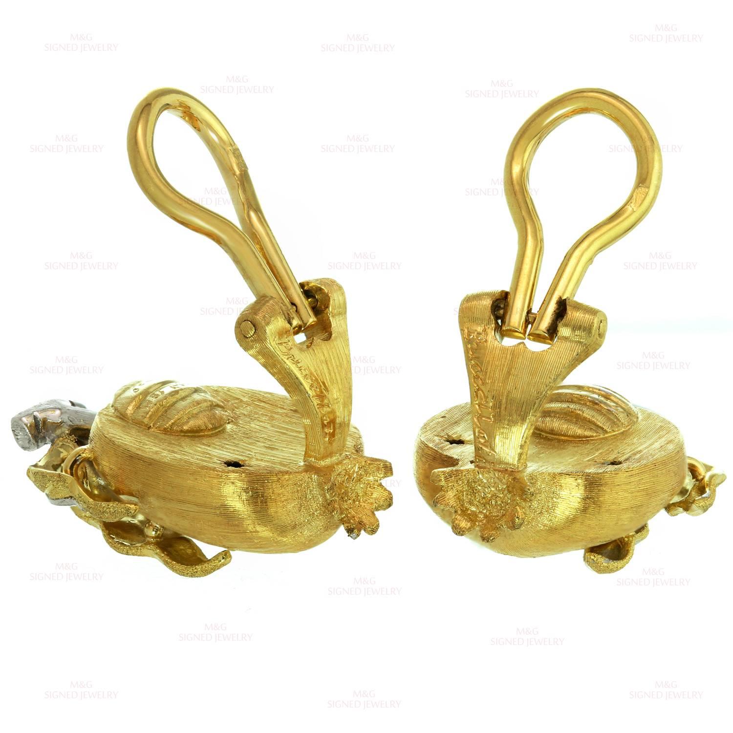 Buccellati Two Color Gold Pomegranate Earrings  4