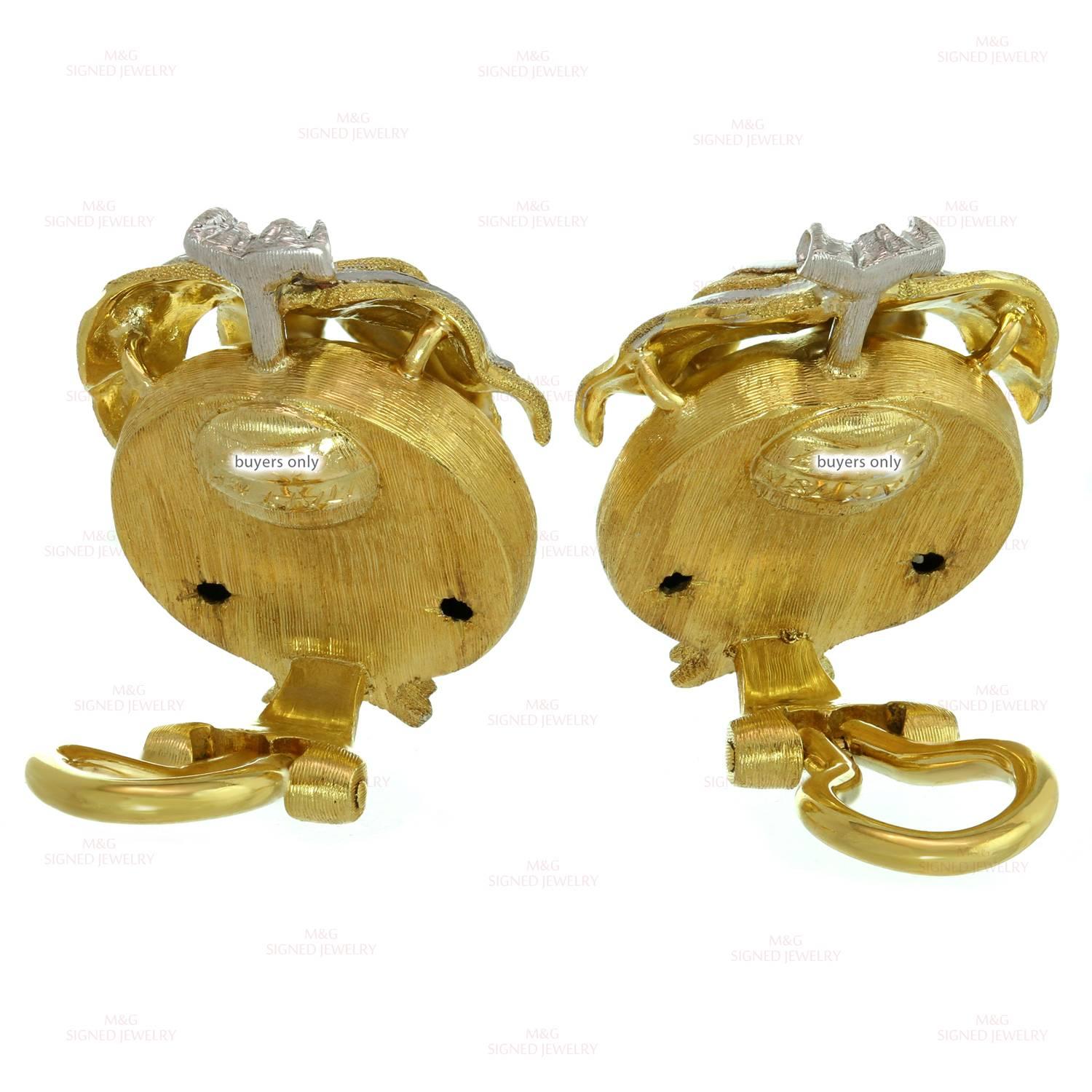 Buccellati Two Color Gold Pomegranate Earrings  3