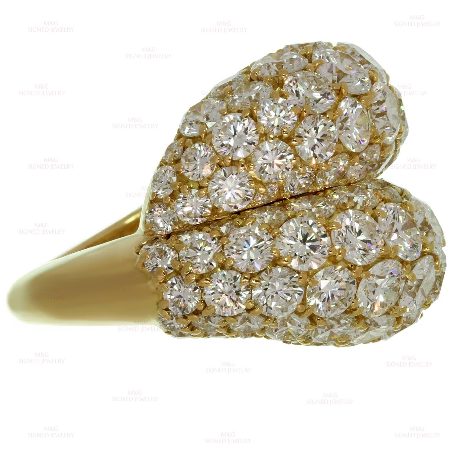 Van Cleef & Arpels Double Boule Diamond Gold Ring. Sz 6.5 - EU 53 1