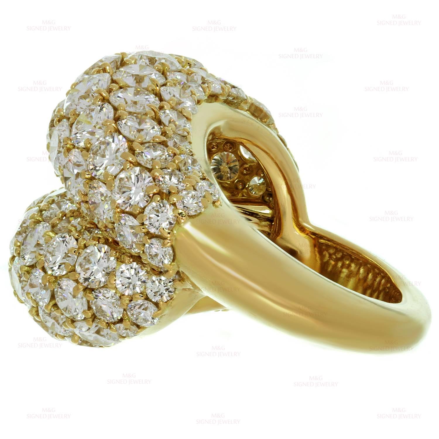 Van Cleef & Arpels Double Boule Diamond Gold Ring. Sz 6.5 - EU 53 2