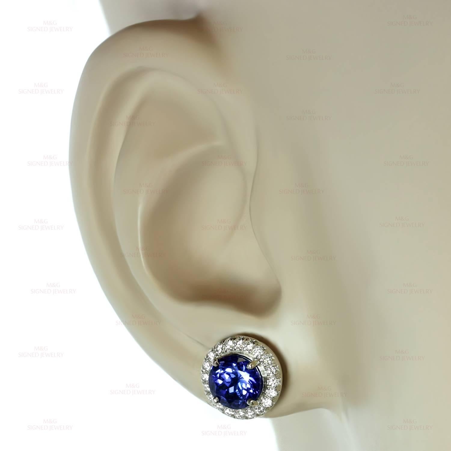 Women's Tiffany & Co. Seleste Tanzanite Diamond Platinum Stud Earrings