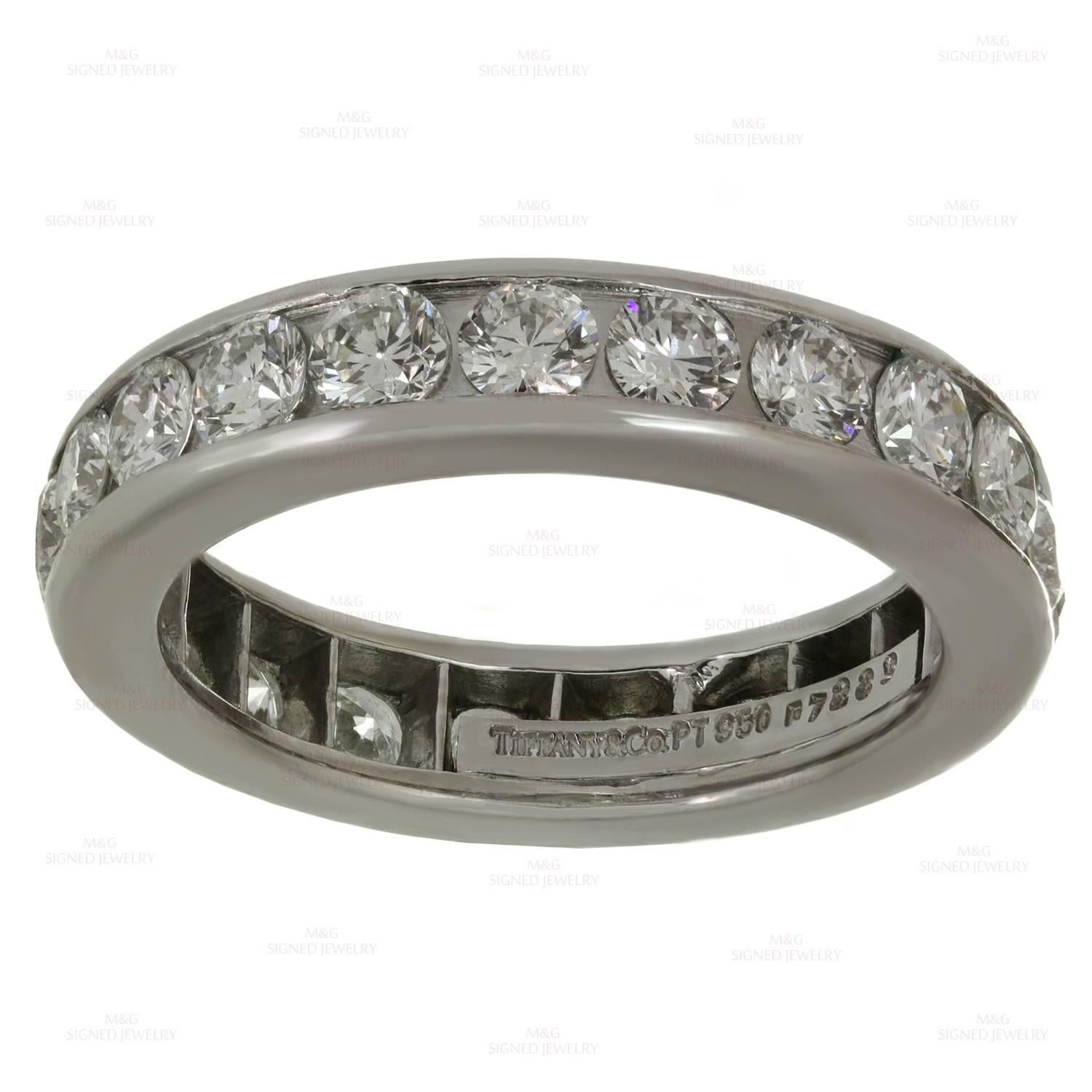 Tiffany and Co. Diamond Platinum Band Ring For Sale at 1stDibs