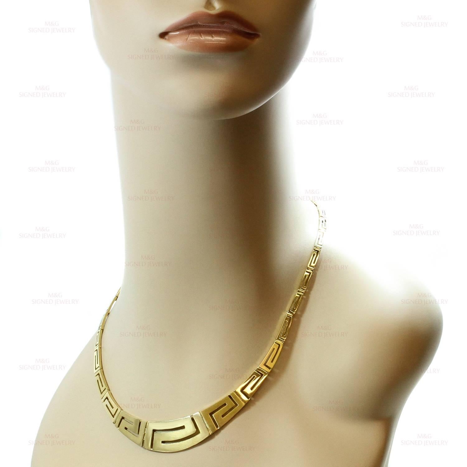1900s Gold Geometric Link Necklace In Good Condition In New York, NY