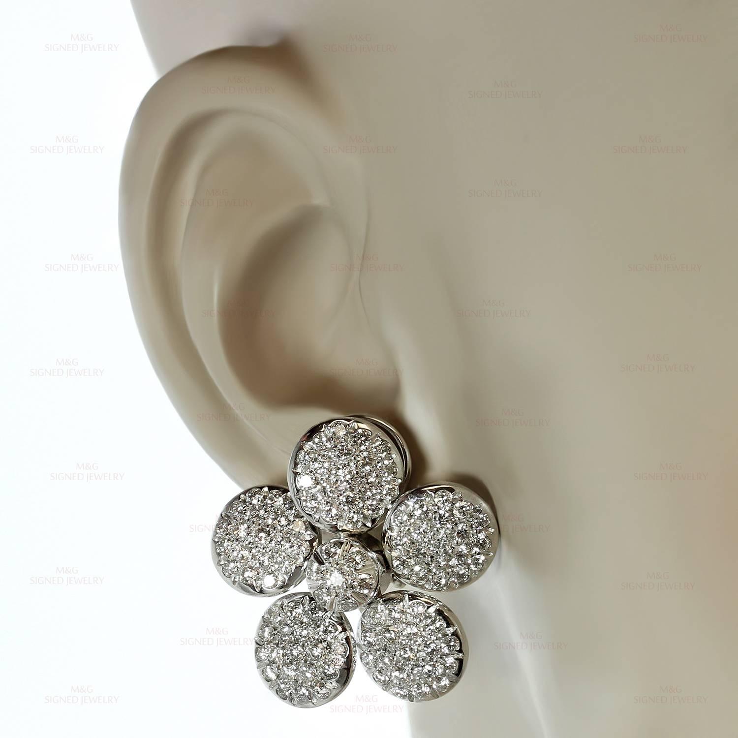 Women's Cantamessa Diamond Gold Flower Earrings