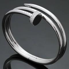 Cartier Juste Un Clou Double Row Diamond Gold Bangle Bracelet
