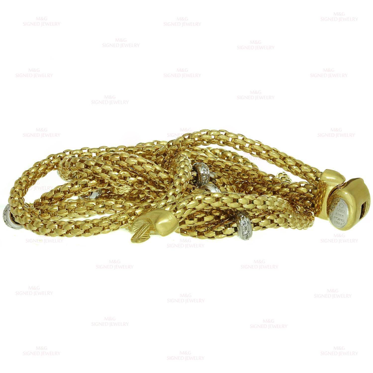 Women's Fope Diamond Gold 3-Row Classic Mesh Necklace