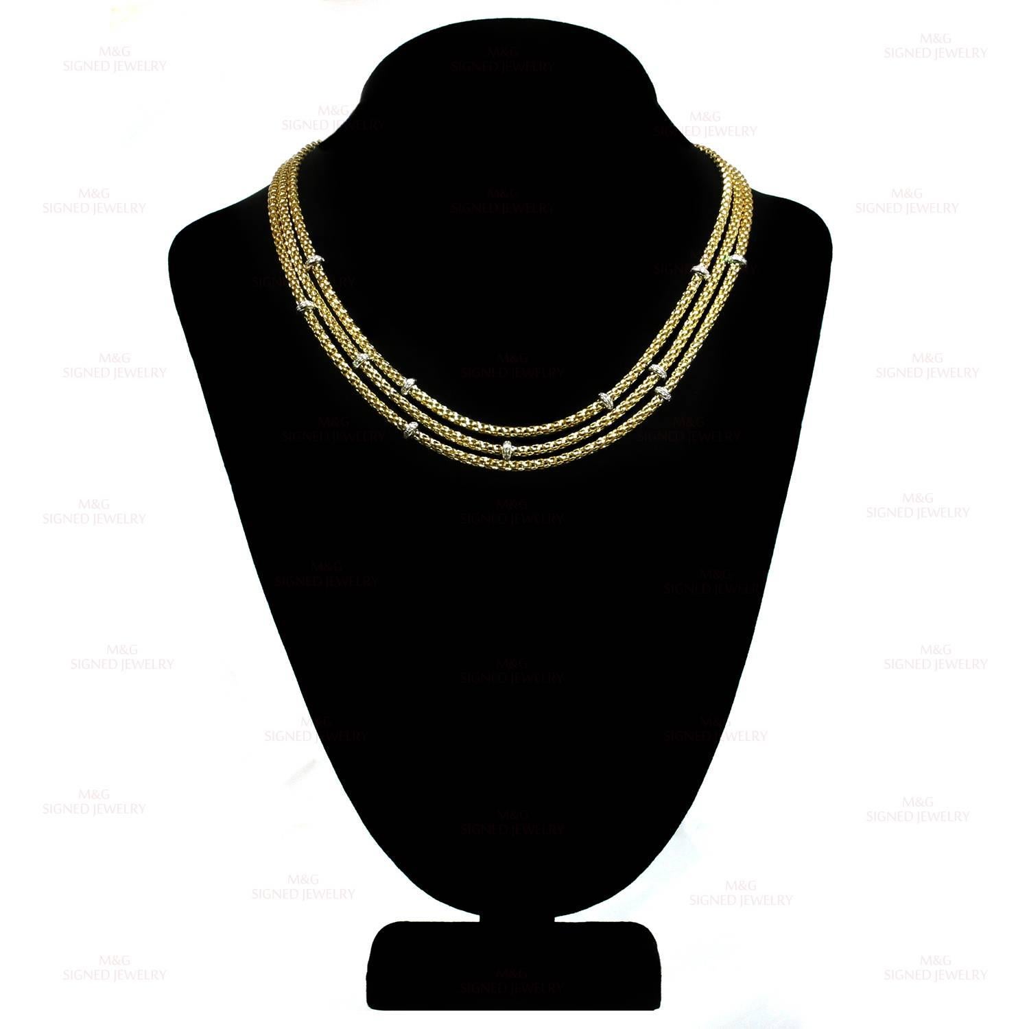 3 row gold necklace