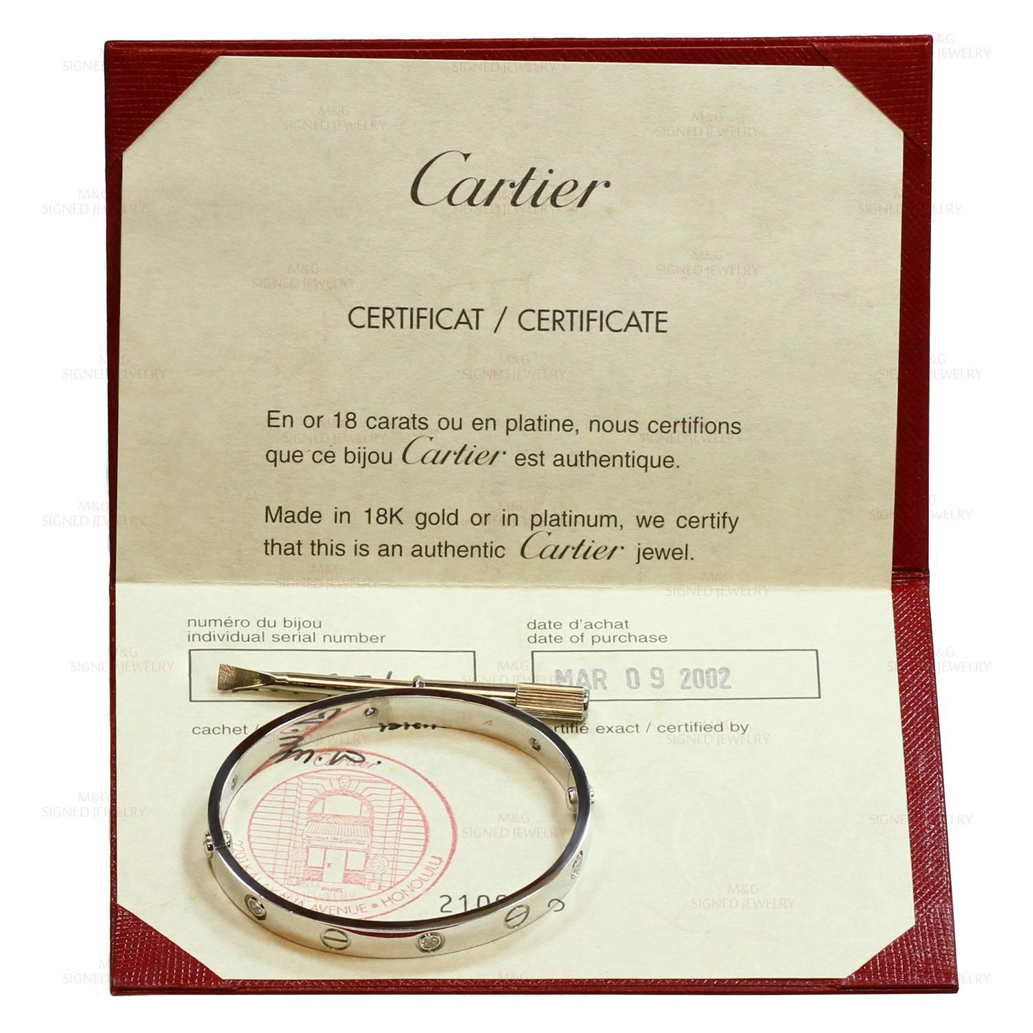 Cartier 6 Motif Love Gold Bangle Bracelet  In Excellent Condition In New York, NY