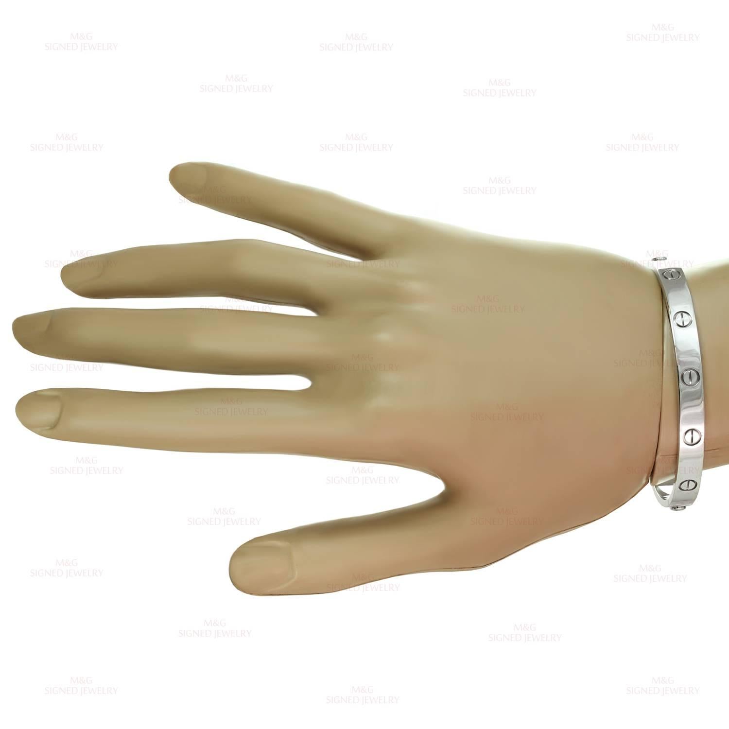 Women's Cartier Love Gold Bangle Bracelet Sz.17
