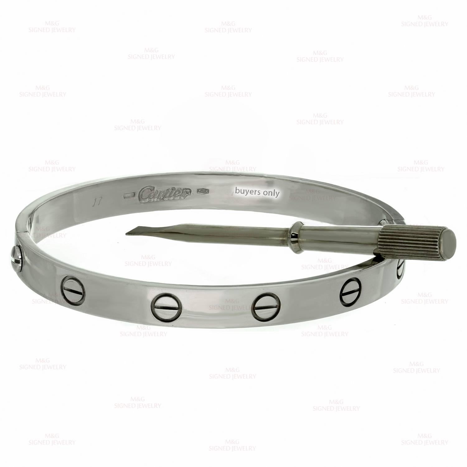 Cartier Love Gold Bangle Bracelet Sz.17 1