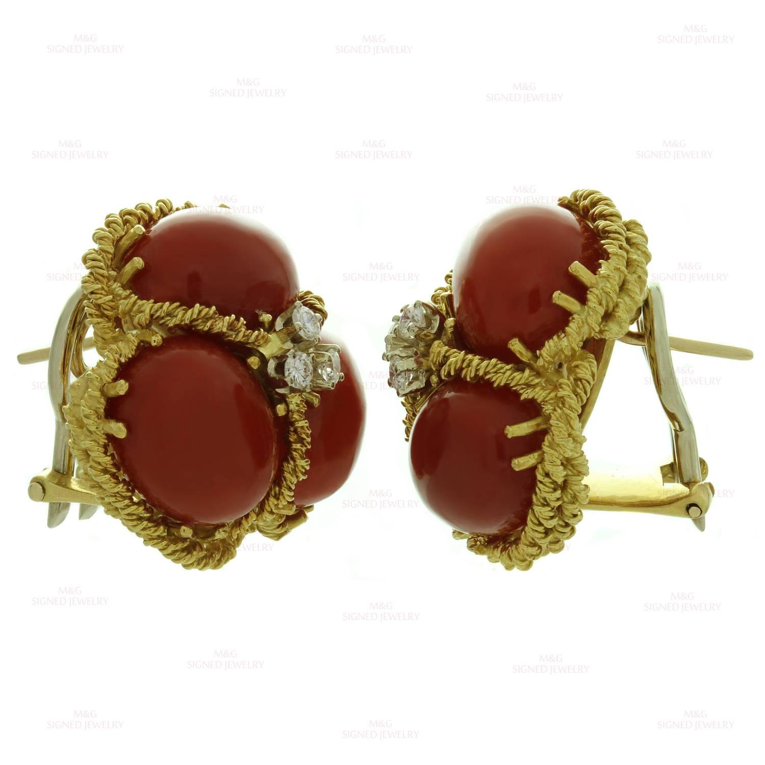italian coral earrings