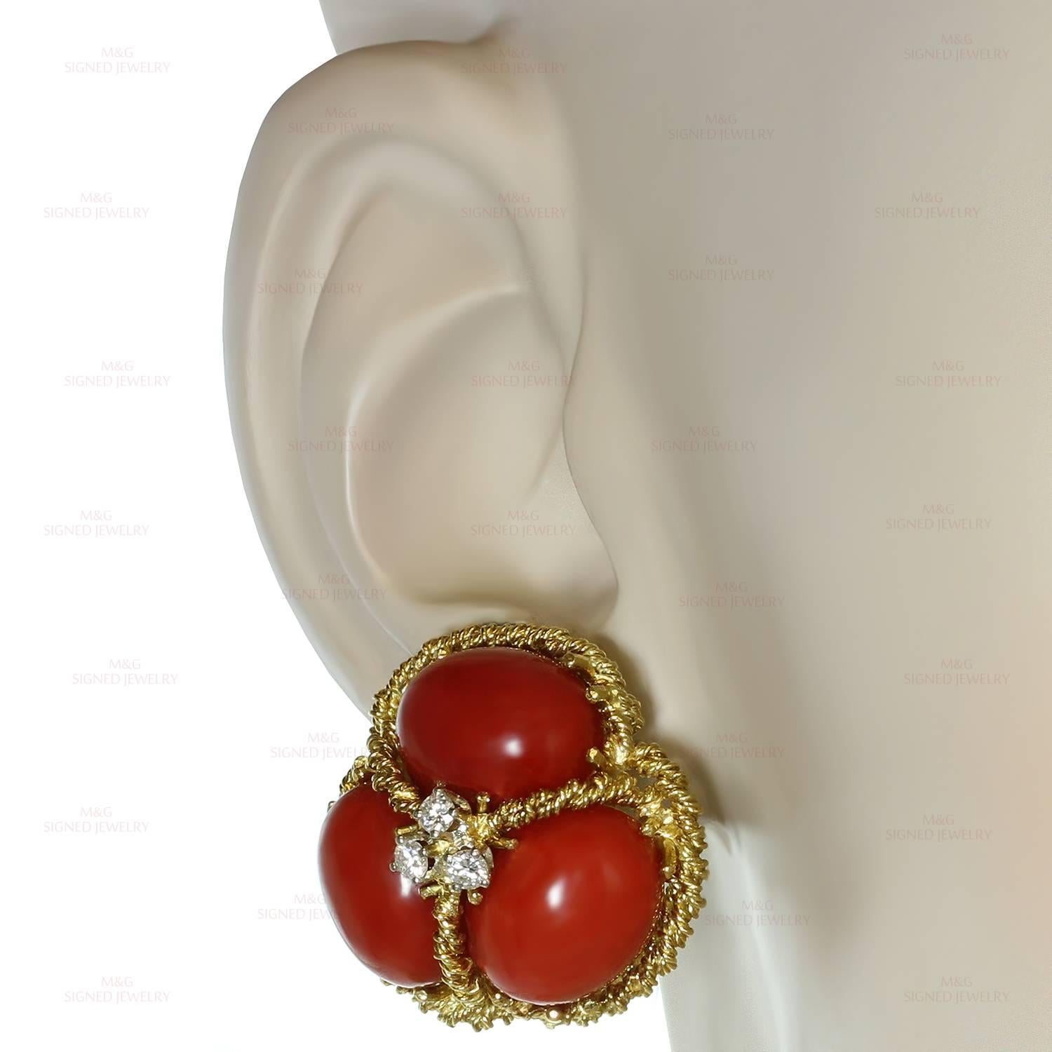 italian coral earrings