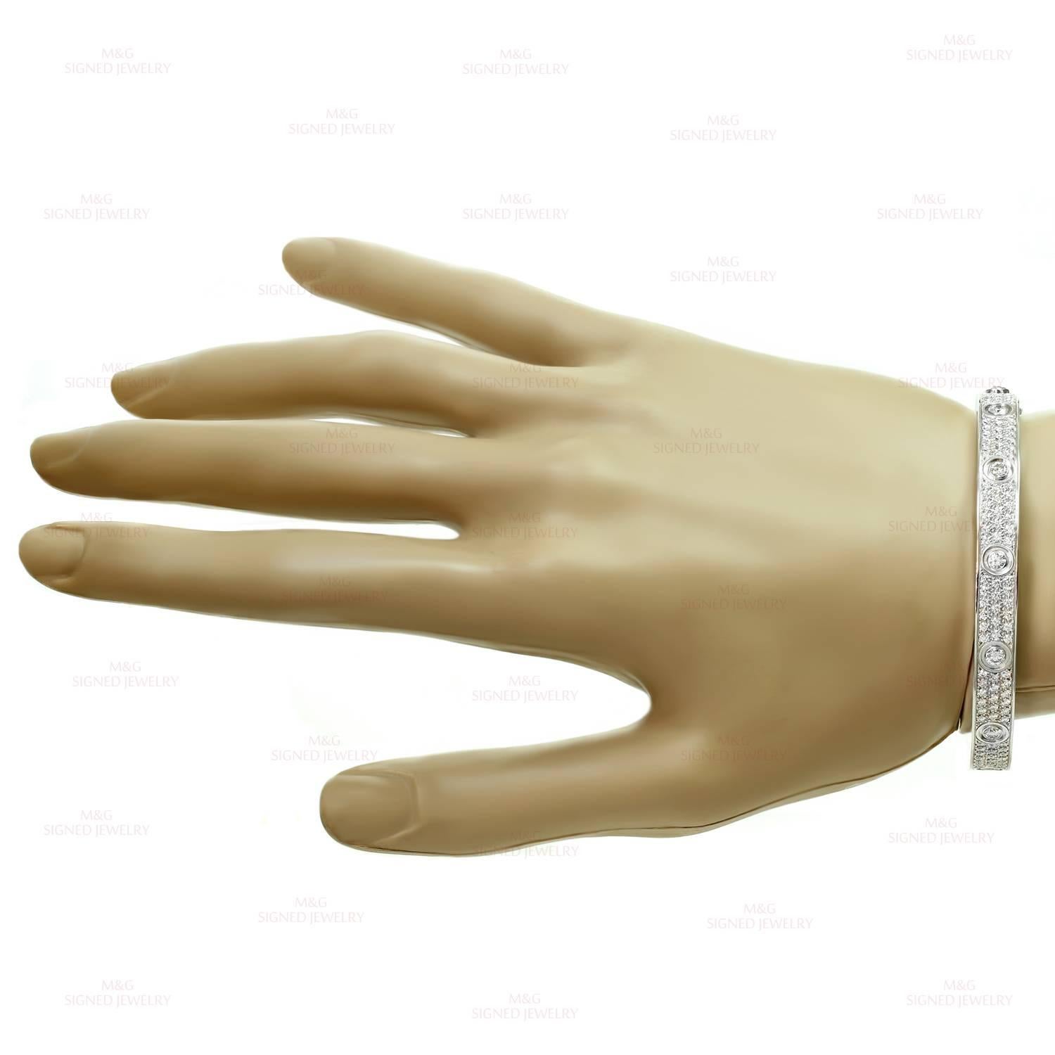 Cartier Love Pave Diamant-Armreif aus Gold mit Diamanten Damen