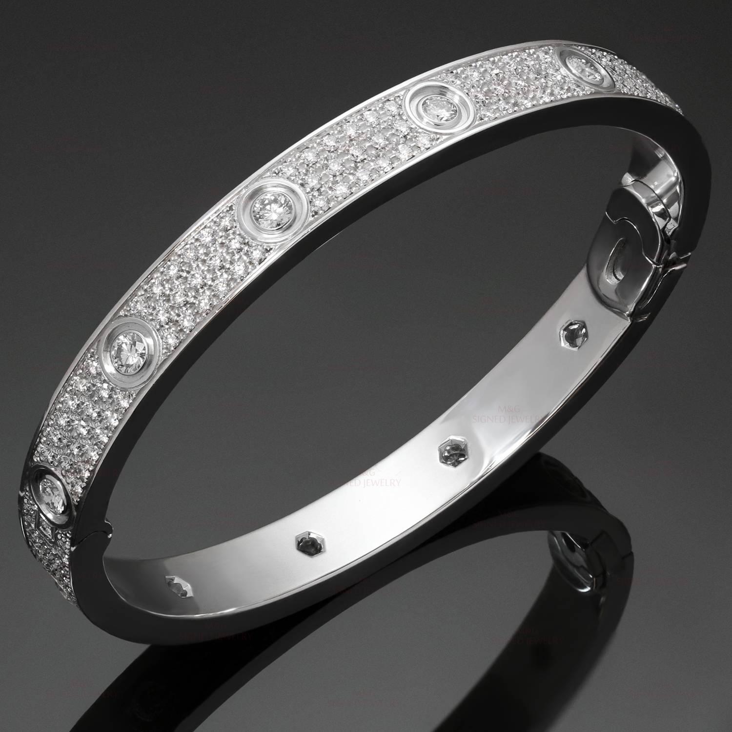 Cartier Love Pave Diamant-Armreif aus Gold mit Diamanten 1